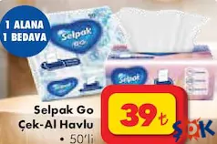 SELPAK GO ÇEK-AL HAVLU 50'Lİ fiyat ve kampanya bilgisi